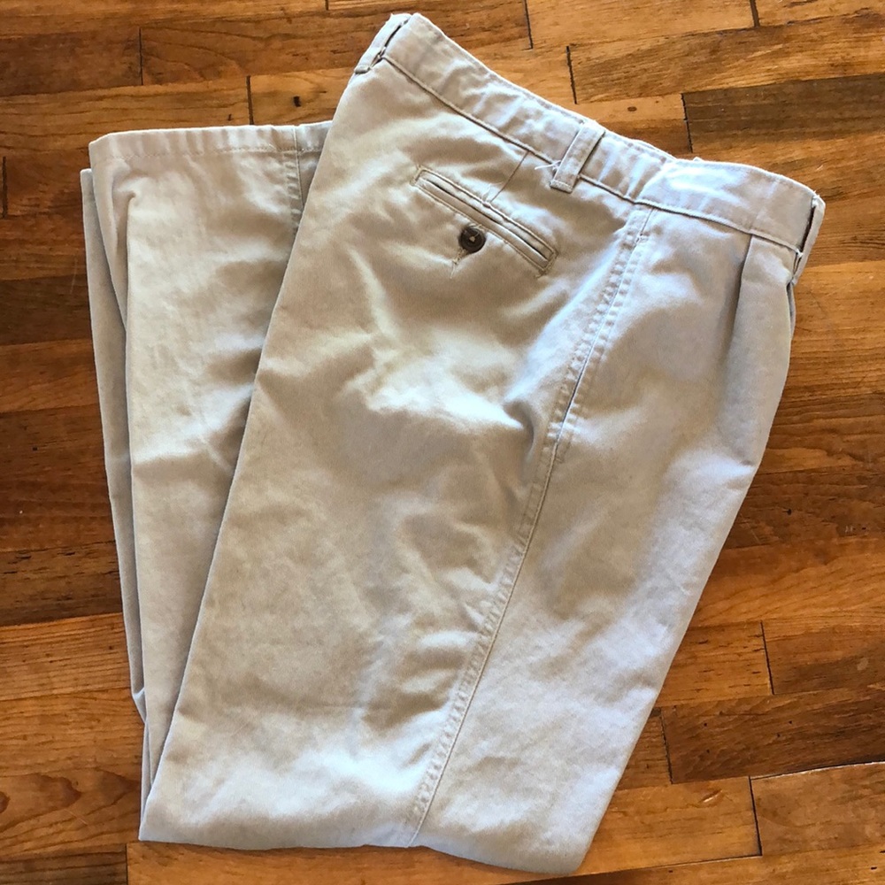 Chaps Husky School Uniform Pleated Twill Pants